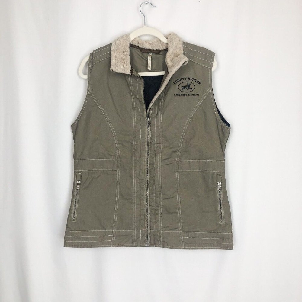 Kuhl Women’s Vest Brown Canvas fleece Lined Patina Dye Size Large Hiking